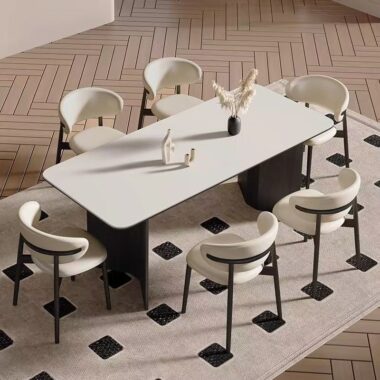 Italian-style rectangular ceramic dining table for homes
