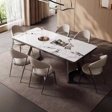 Italian premium modern rectangular ceramic dining table for homes