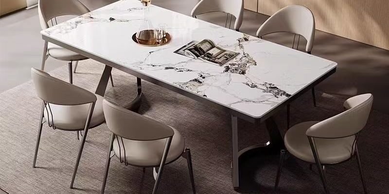 Italian premium modern rectangular ceramic dining table for homes