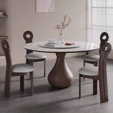 light-luxury oriental round ceramic dining table for home