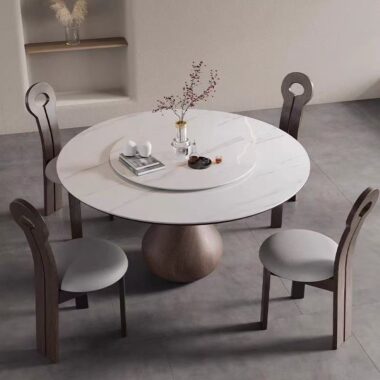 light-luxury oriental round ceramic dining table for home