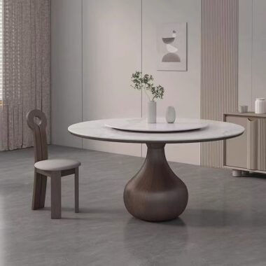 light-luxury oriental round ceramic dining table for home