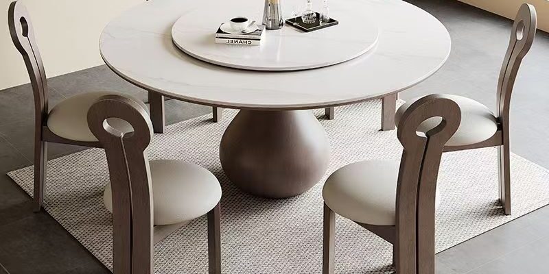 light-luxury oriental round ceramic dining table for home