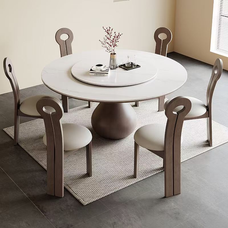 light-luxury oriental round ceramic dining table for home