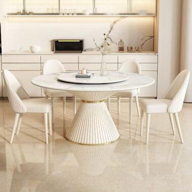 Luxury round ceramic dining table for modern home dining