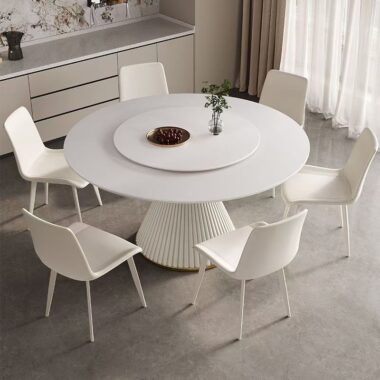Luxury round ceramic dining table for modern home dining