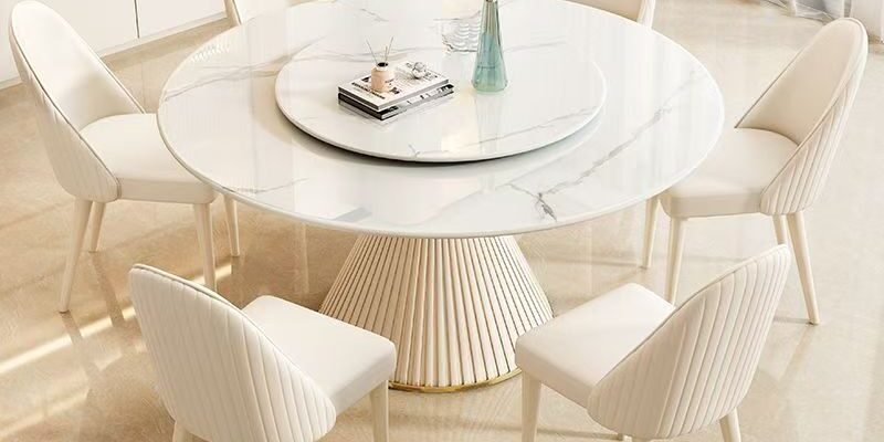 Luxury round ceramic dining table for modern home dining