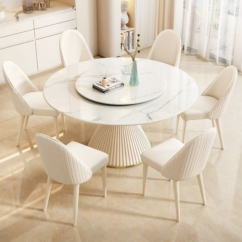 Luxury round ceramic dining table for modern home dining