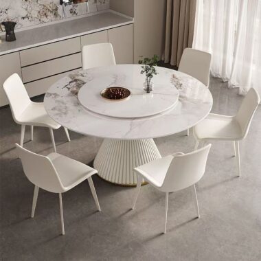 Luxury round ceramic dining table for modern home dining