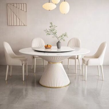 Luxury round ceramic dining table for modern home dining