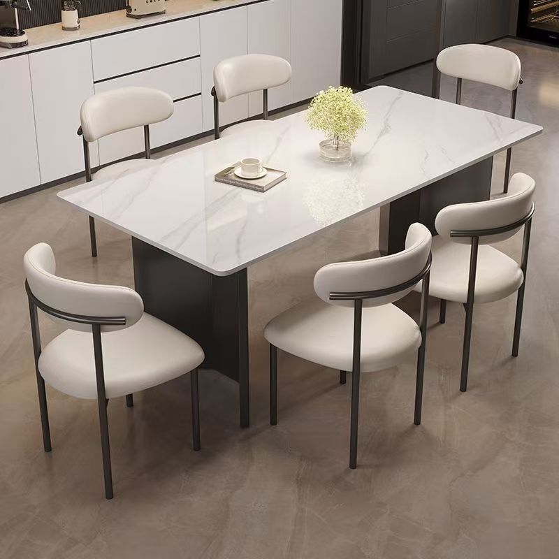 Minimal Italian modern rectangular ceramic dining table for small homes