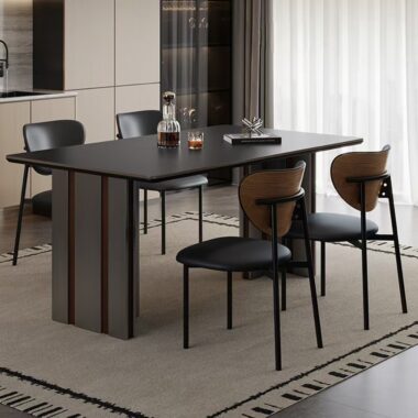Minimal Italian modern rectangular ceramic dining table for small homes