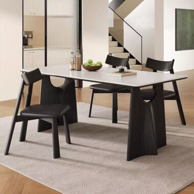 Modern French rectangular ceramic dining table for homes