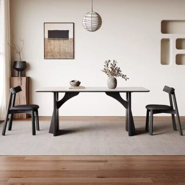 Modern French rectangular ceramic dining table for homes