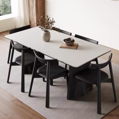 Modern French rectangular ceramic dining table for homes
