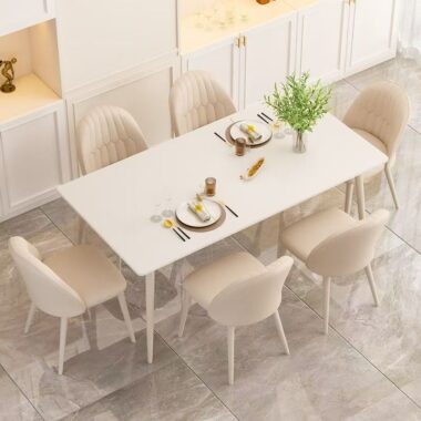 Modern home ceramic rectangular dining table with factory-direct design