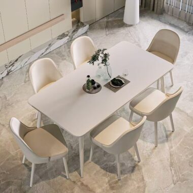 Modern home ceramic rectangular dining table with factory-direct design
