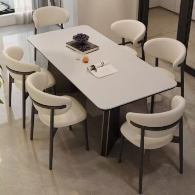 Modern Italian rectangular ceramic dining table for small homes