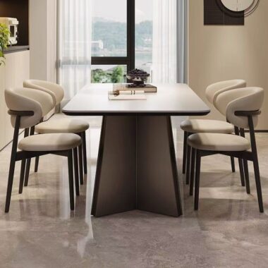 Modern Italian rectangular ceramic dining table for small homes