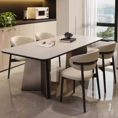 Modern Italian rectangular ceramic dining table for small homes