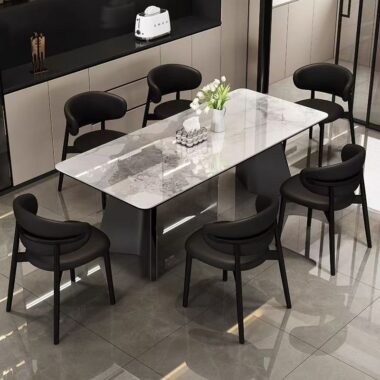 Modern Italian rectangular ceramic dining table for small homes