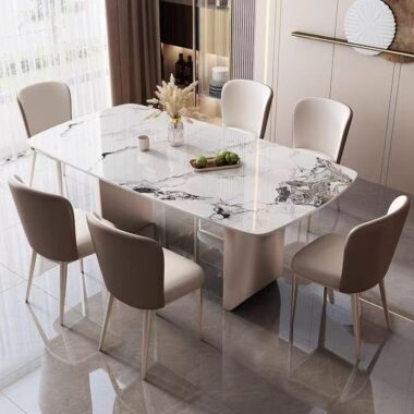 Modern Italian-style rectangular ceramic dining table for homes