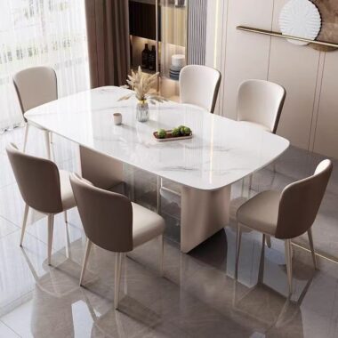 Modern Italian-style rectangular ceramic dining table for homes