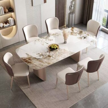 Modern Italian-style rectangular ceramic dining table for homes