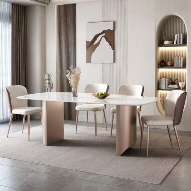 Modern Italian-style rectangular ceramic dining table for homes