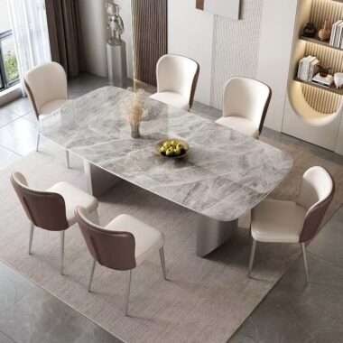 Modern Italian-style rectangular ceramic dining table for homes