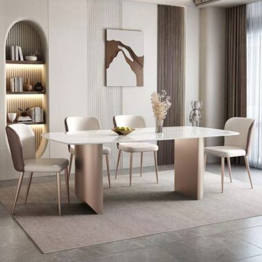 Modern Italian-style rectangular ceramic dining table for homes