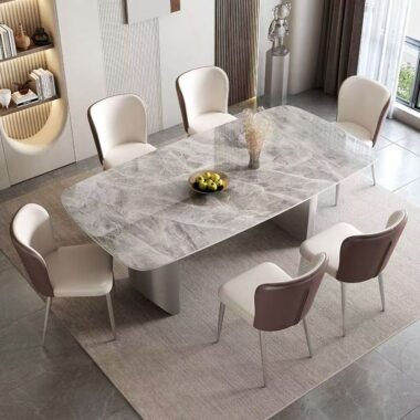 Modern Italian-style rectangular ceramic dining table for homes