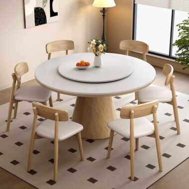 modern luxury high-end round ceramic dining table design