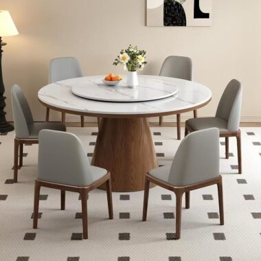 modern luxury high-end round ceramic dining table design