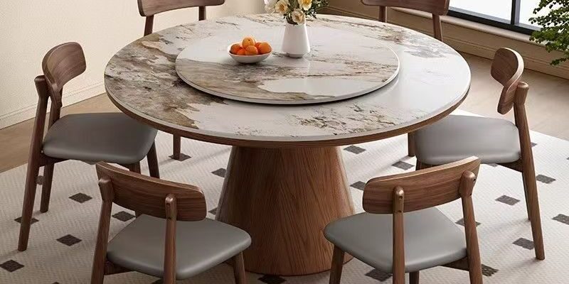 modern luxury high-end round ceramic dining table design