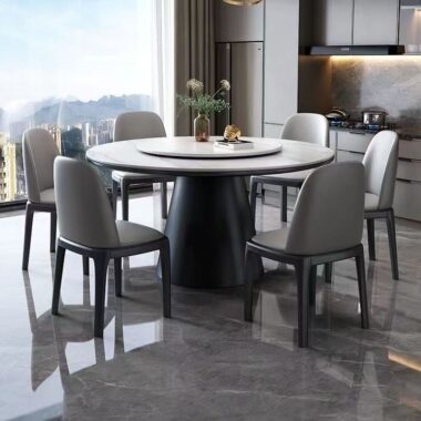 modern luxury high-end round ceramic dining table design