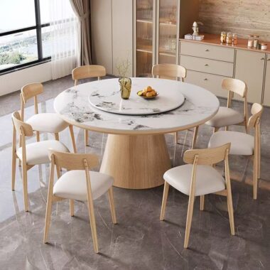 modern luxury high-end round ceramic dining table design