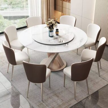 Modern luxury round ceramic dining table for home dining rooms