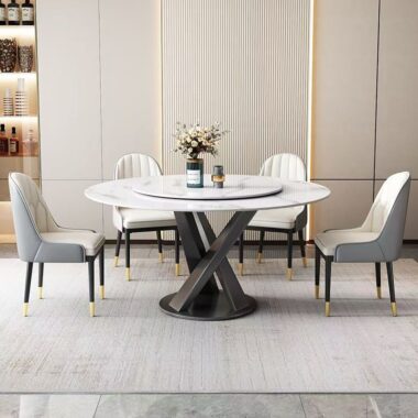 Modern luxury round ceramic dining table for home dining rooms