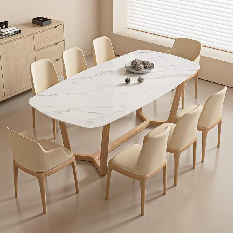 Modern luxury small-space rectangular ceramic dining table for homes