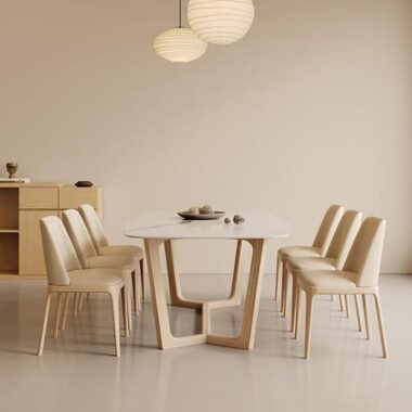 Modern luxury small-space rectangular ceramic dining table for homes