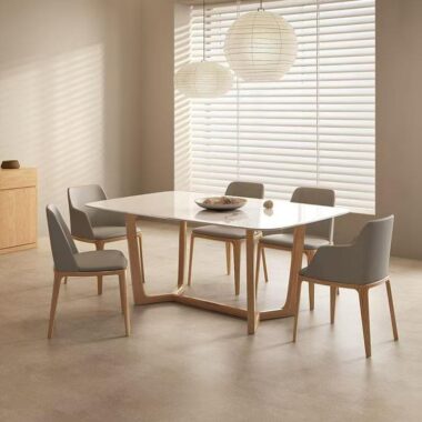 Modern luxury small-space rectangular ceramic dining table for homes