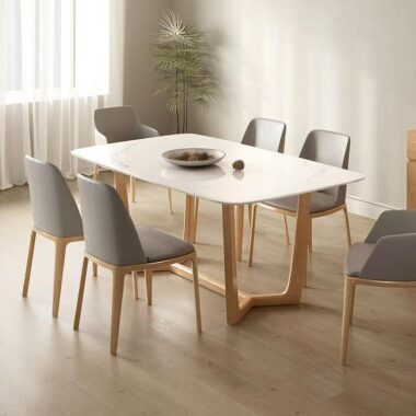 Modern luxury small-space rectangular ceramic dining table for homes