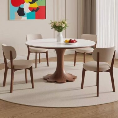 Modern Oriental round ceramic dining table for homes