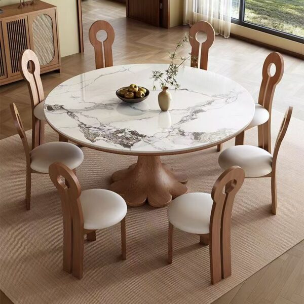 Modern Oriental round ceramic dining table for homes