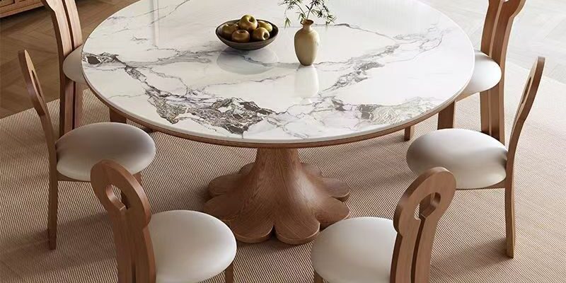Modern Oriental round ceramic dining table for homes