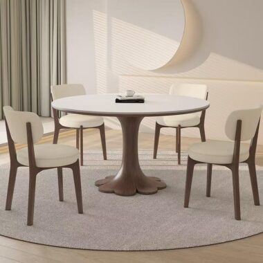Modern Oriental round ceramic dining table for homes