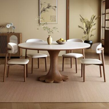 Modern Oriental round ceramic dining table for homes