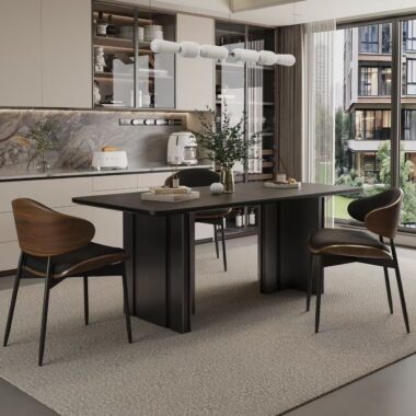Modern rectangular ceramic dining table for home interiors
