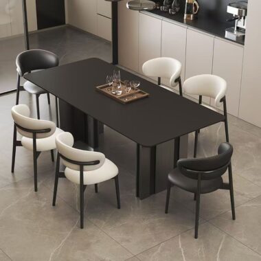 Modern rectangular ceramic dining table for home interiors